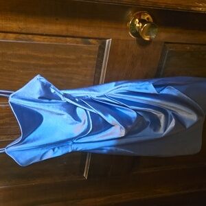 Windsor Shimmering Blue Satin Dress